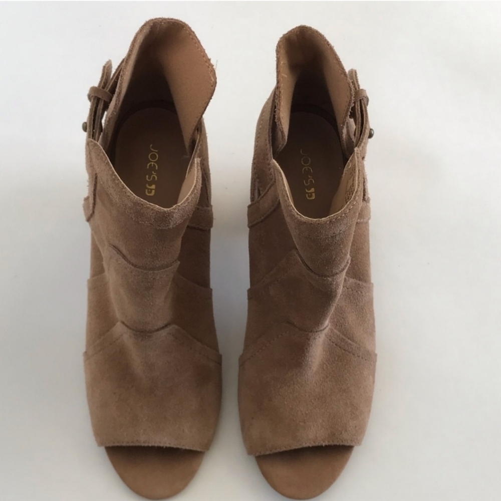 Joe's Jeans Cassia Suede Tan Block Heel Booties 9.5 - Picture 5 of 12